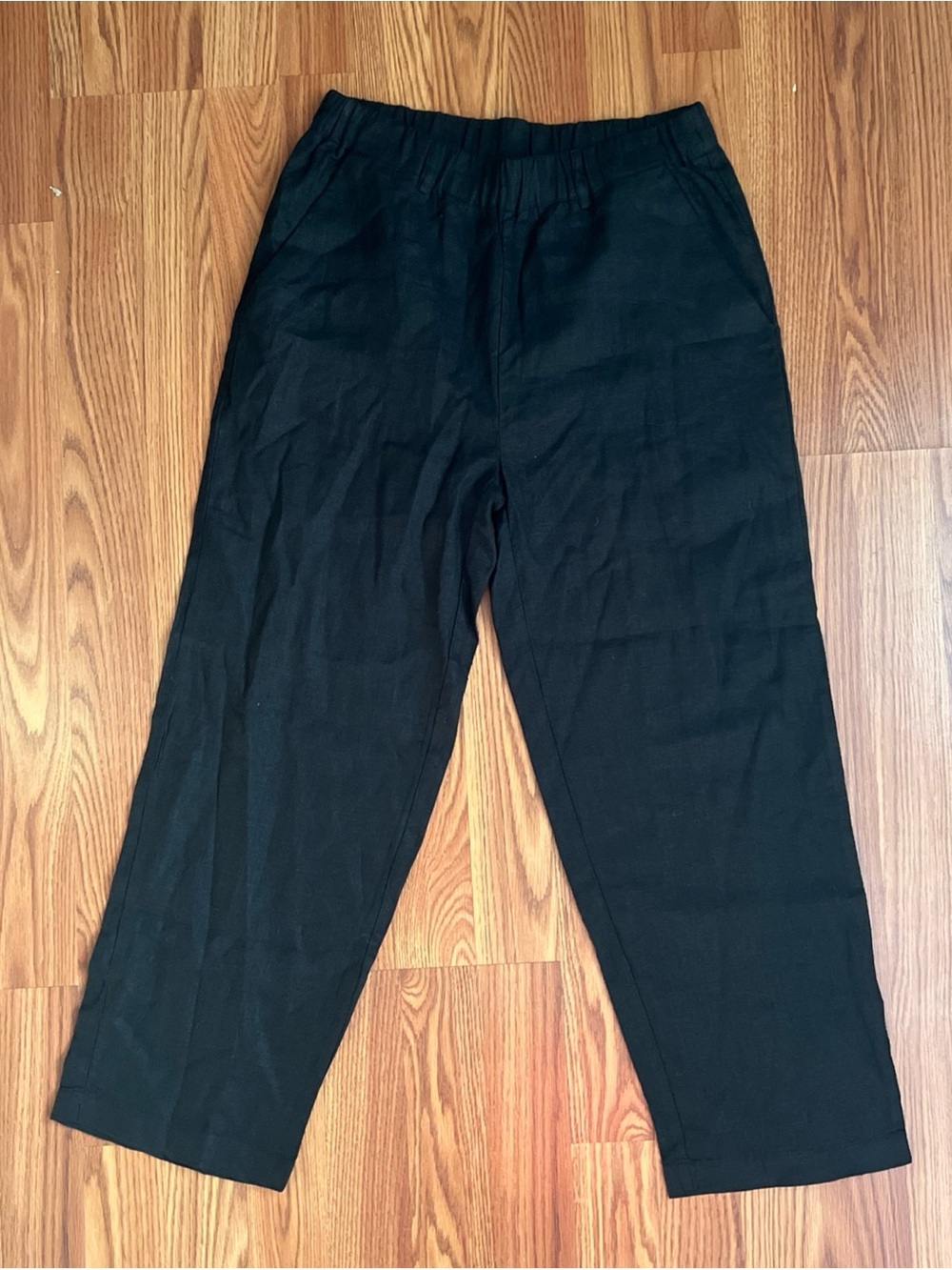 Quince Black Elastic-Waist Casual Chinos